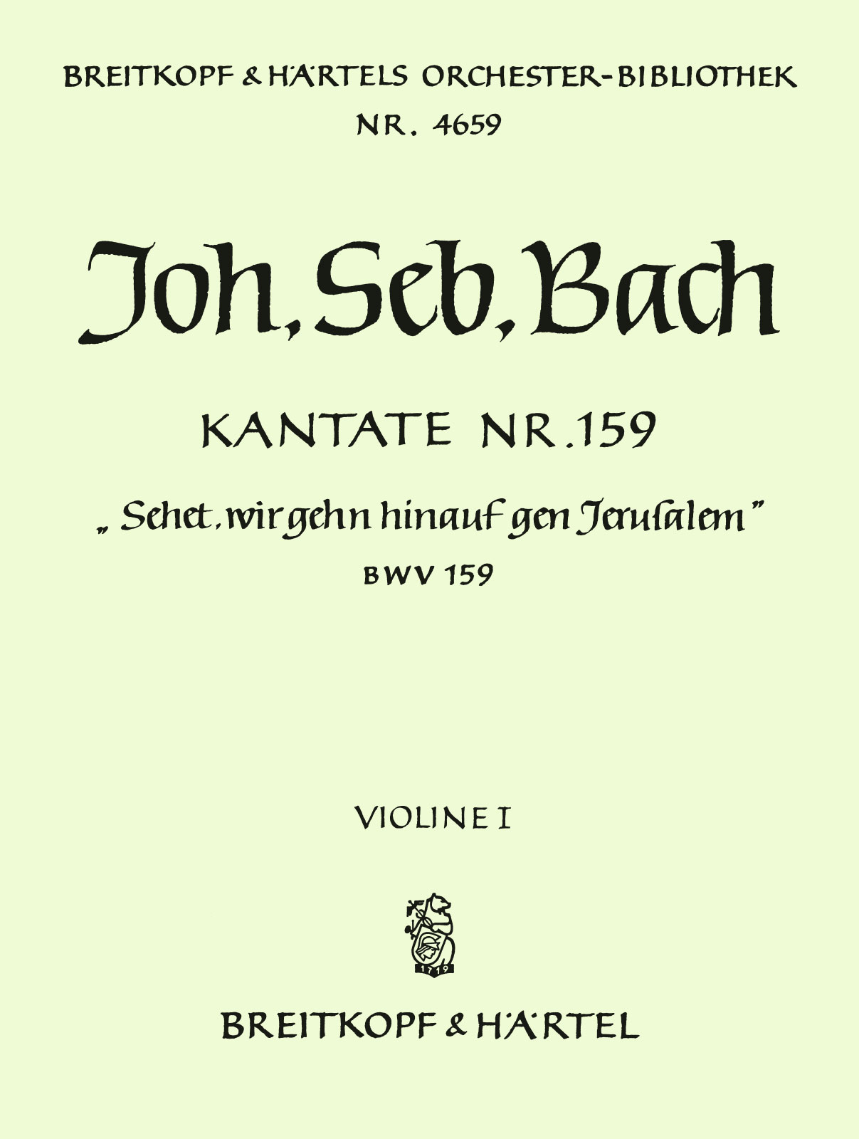 OB 4659-15 - Cantata BWV 159 “Come and let us go up to Jerusalem” - Cover
