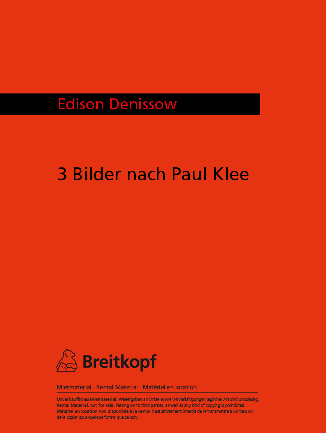 Edison Denissow - 3 Bilder nach Paul Klee - Cover