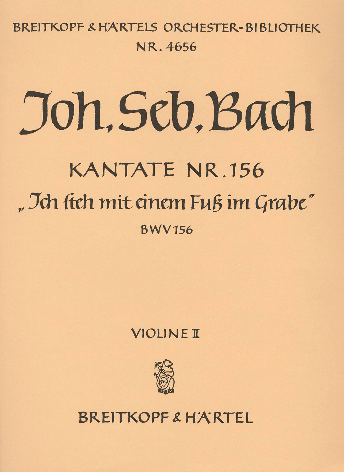 OB 4656-16 - Cantata BWV 156 “Ich steh mit einem Fuß im Grabe” - Cover