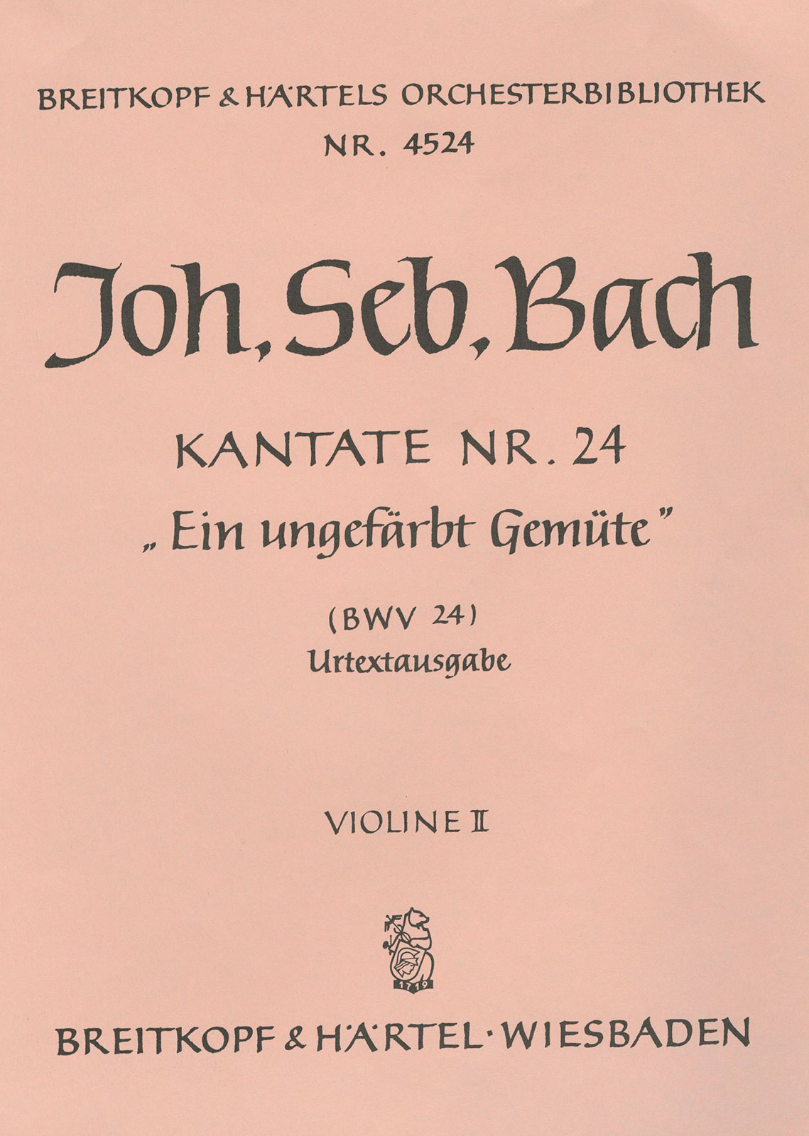 OB 4524-16 - Cantata BWV 24 “Ein ungefärbt Gemüte” - Cover
