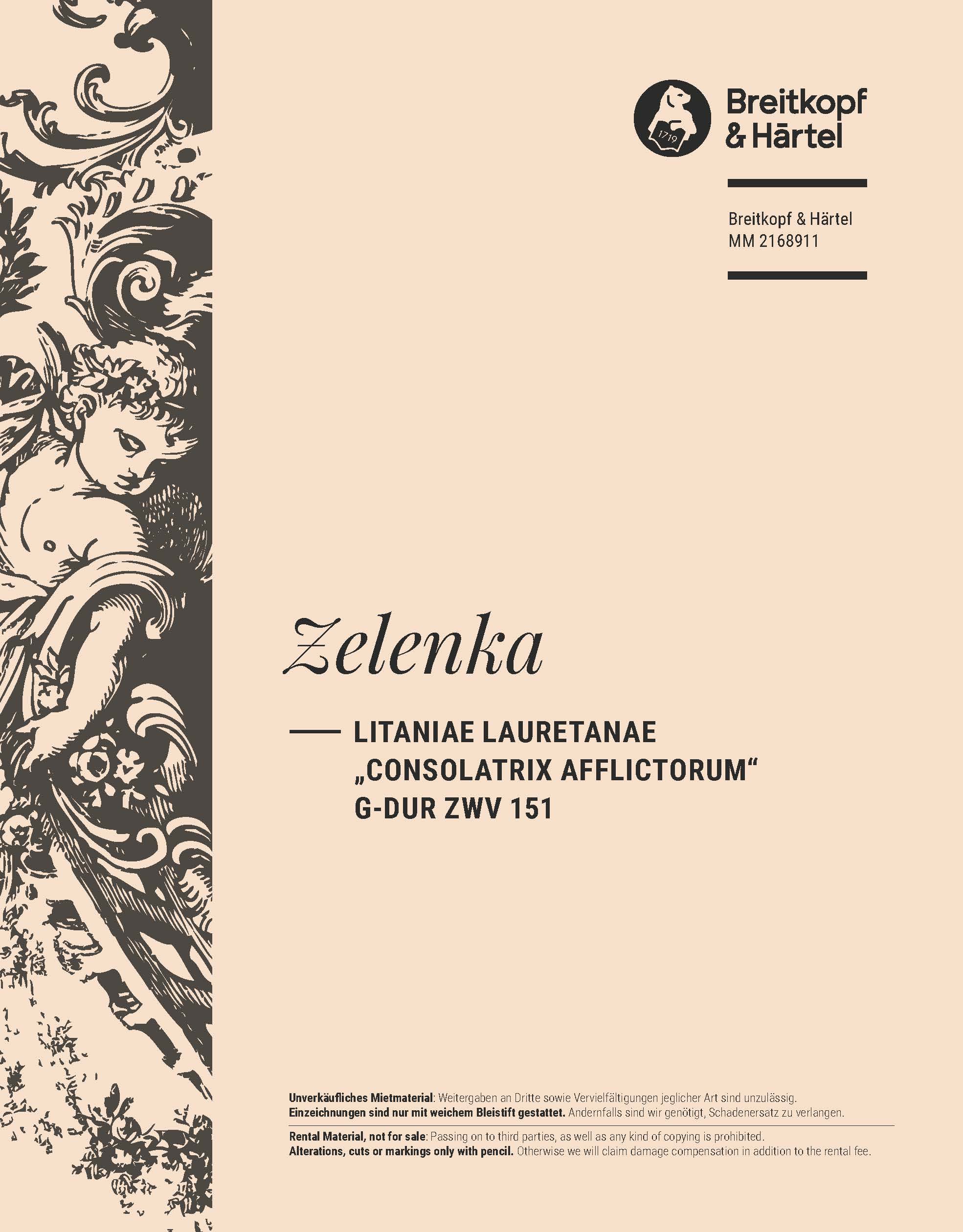 MM 2168911 - Litaniae Lauretanae “Consolatrix Afflictorum” in G major ZWV 151 - Cover