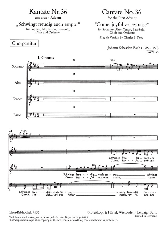 ChB 4536D - Kantate BWV 36 „Schwingt freudig euch empor“ - Cover