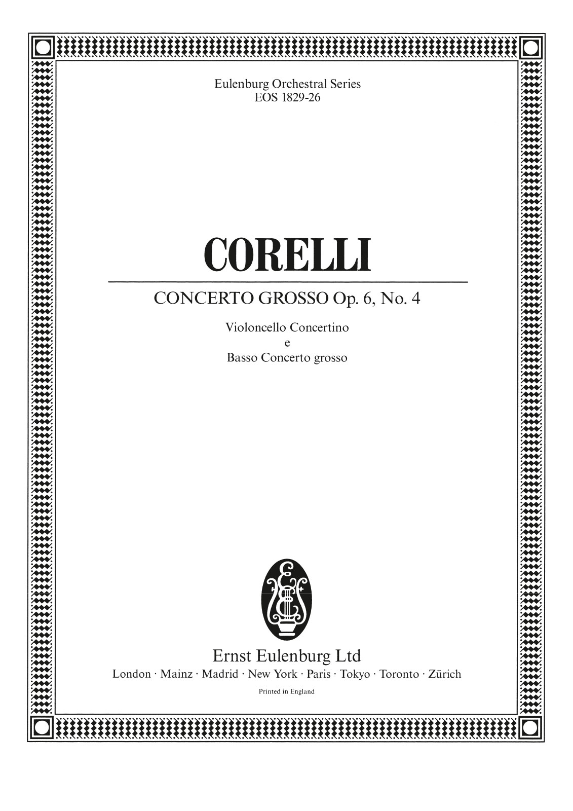 EOS 1829-26 - Concerto grosso D-dur op. 6 Nr. 4 - Cover