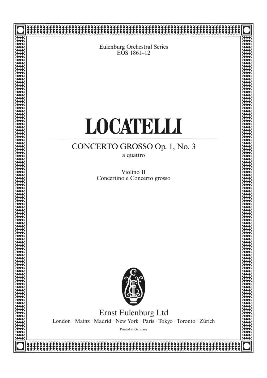 EOS 1861-16 - Concerto grosso „a quattro“ B-dur op. 1/3 - Cover