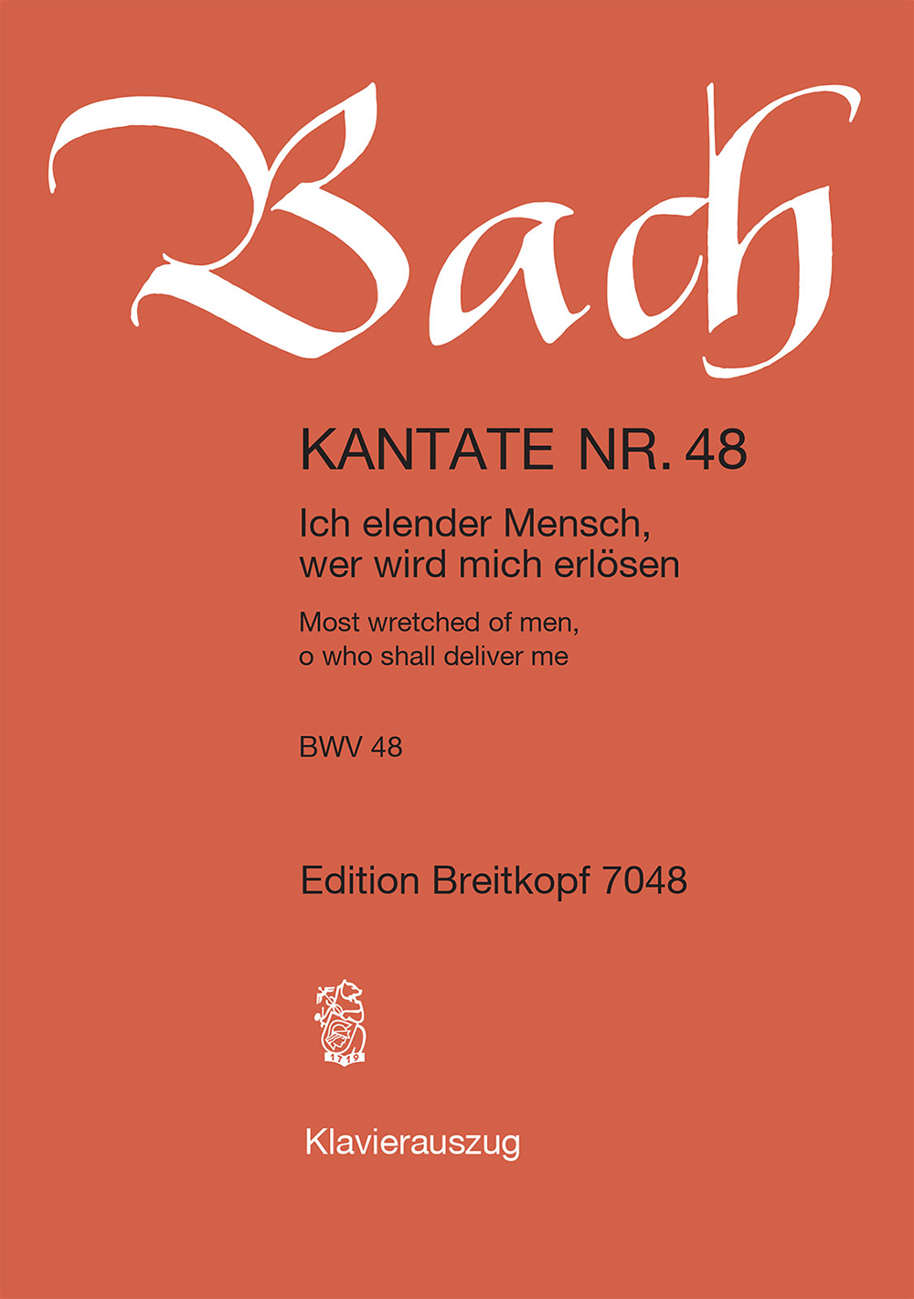Johann Sebastian Bach - Kantate BWV 48 „Ich elender Mensch, wer wird mich erlösen“ - Cover