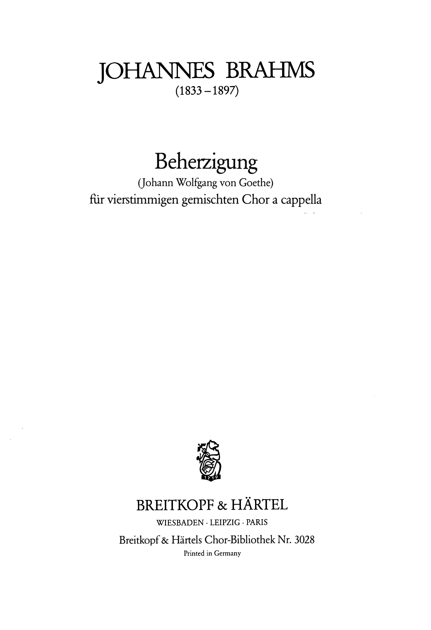 Johannes Brahms - 6 Songs and Romances Op. 93a - Cover
