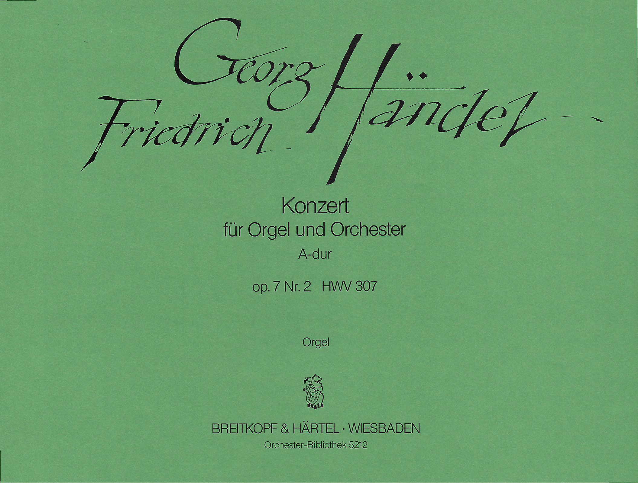 OB 5212-03 - Orgelkonzert (Nr. 8) A-dur op. 7/2 HWV 307 - Cover