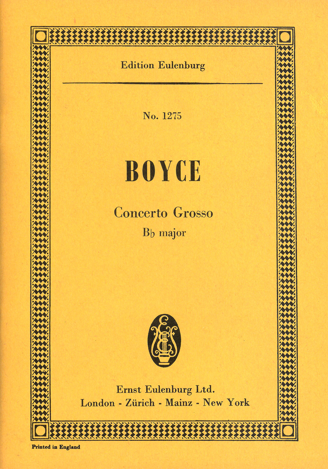 William Boyce - Concerto grosso B-dur - Cover