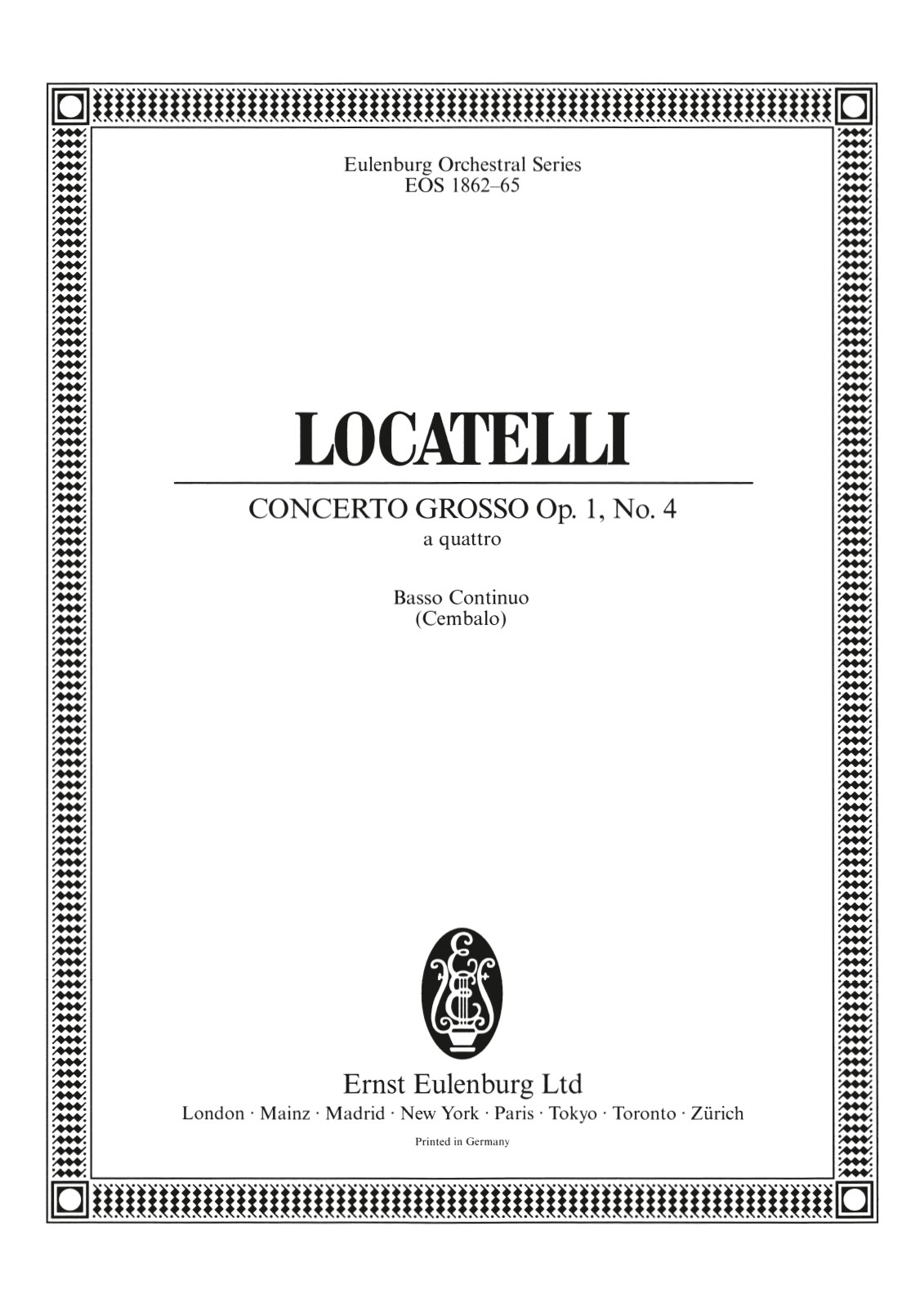 EOS 1862-12 - Concerto grosso „a quattro“ e-moll op. 1/4 - Cover