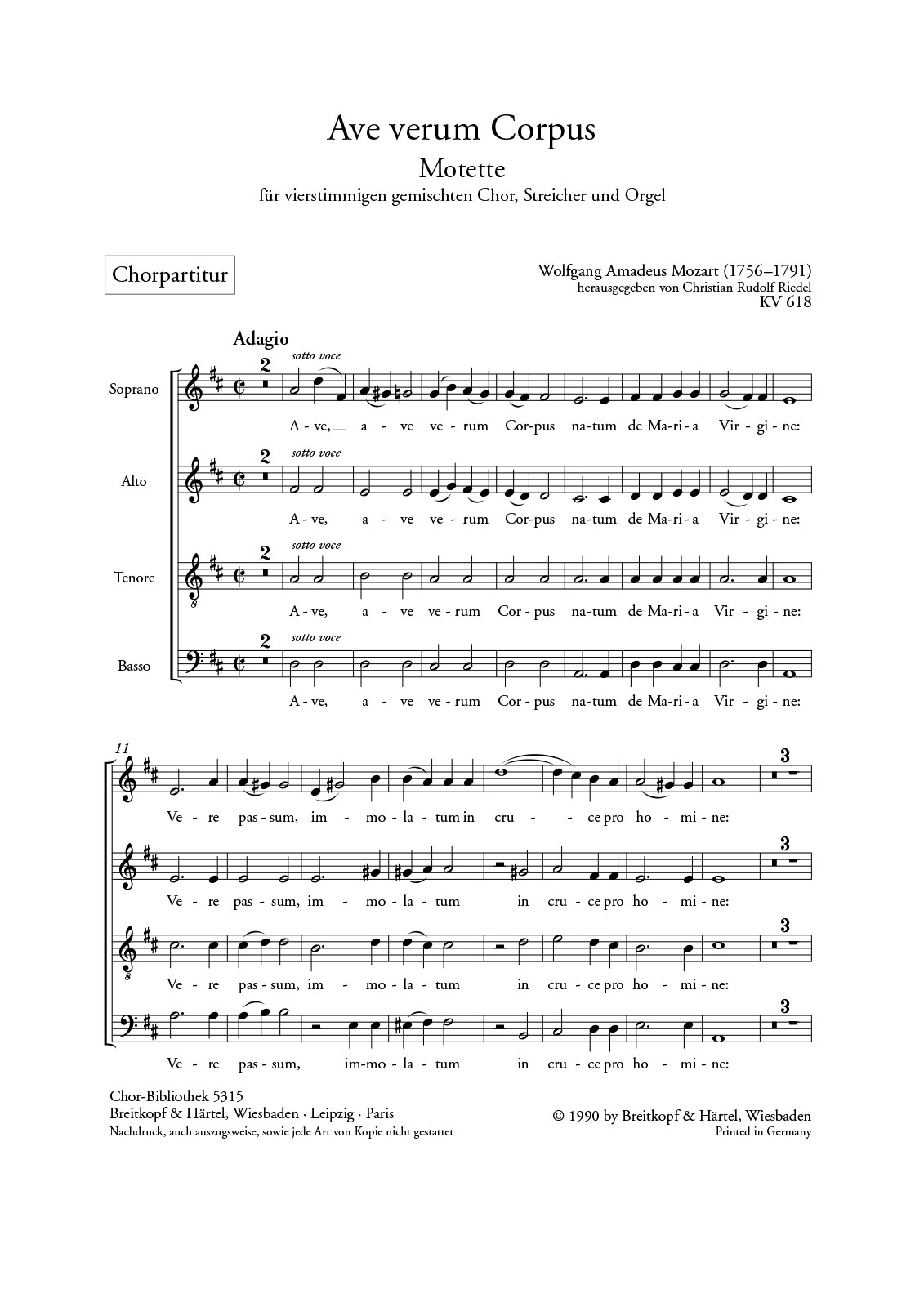 ChB 5315 - „Ave verum Corpus“ KV 618 - Cover