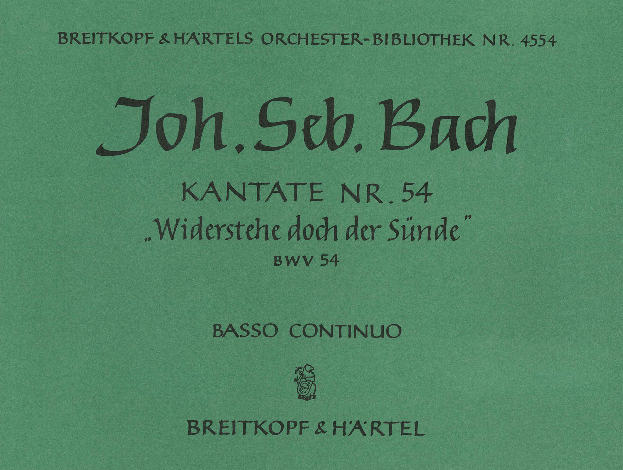 OB 4554-11 - Kantate BWV 54 „Widerstehe doch der Sünde“ - Cover
