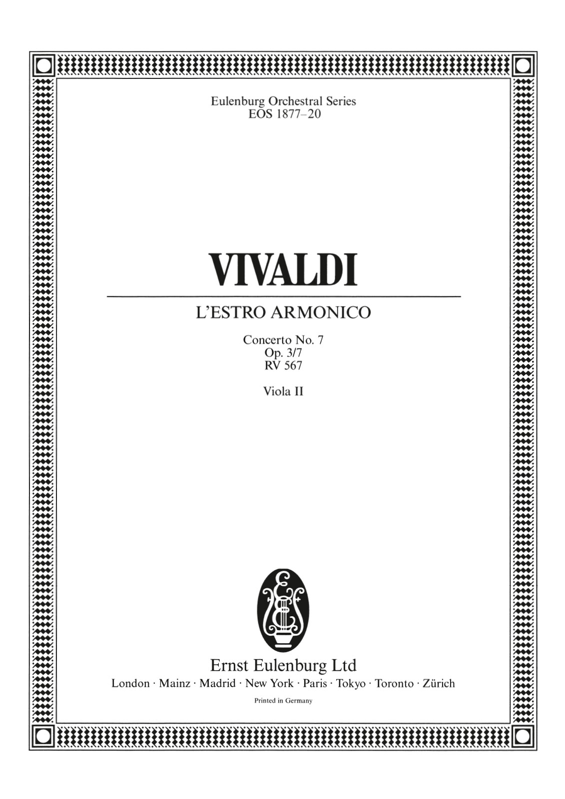 EOS 1877-20 - L’Estro Armonico op. 3/7 RV 567 - Cover