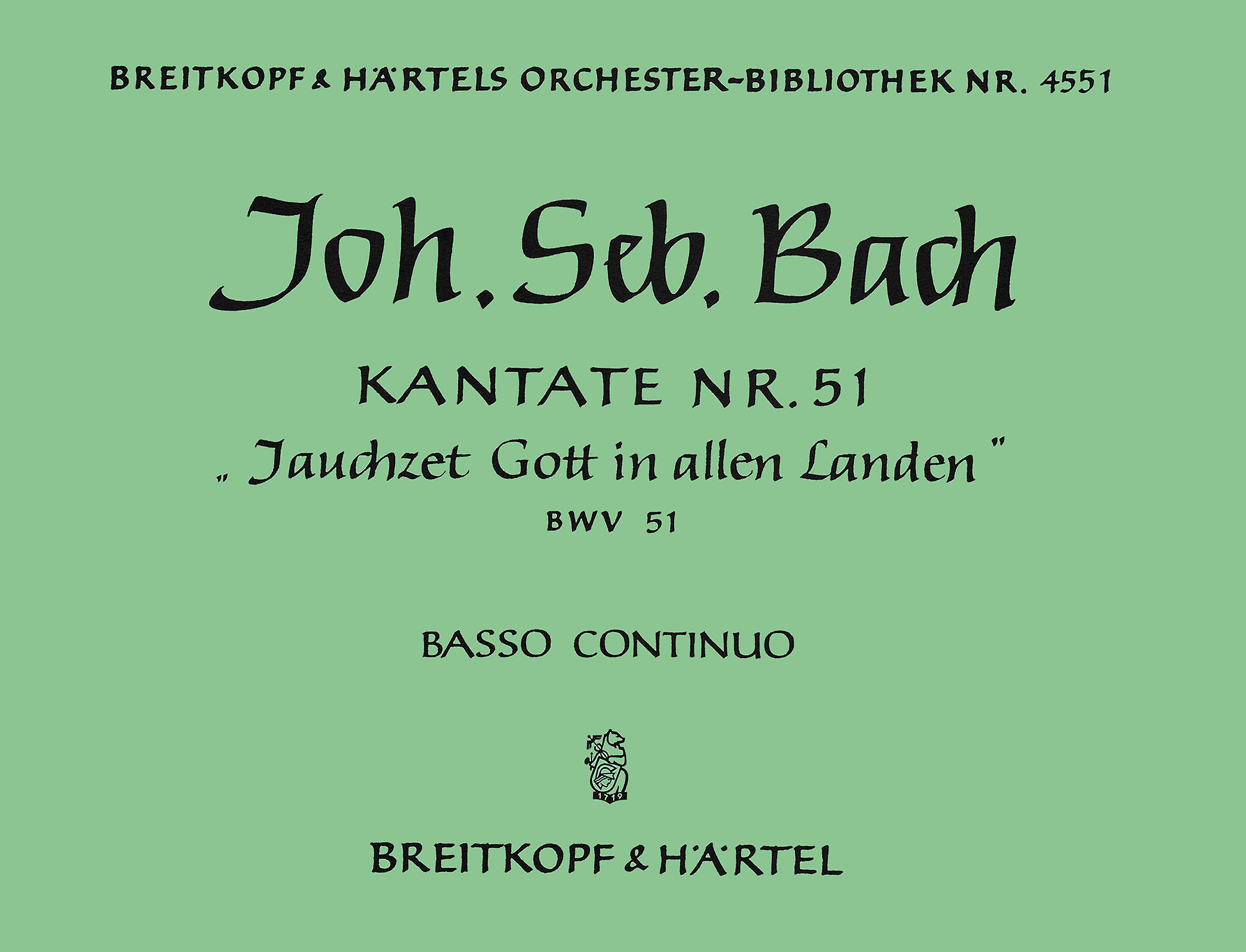 OB 4551-11 - Kantate BWV 51 „Jauchzet Gott in allen Landen“ - Cover