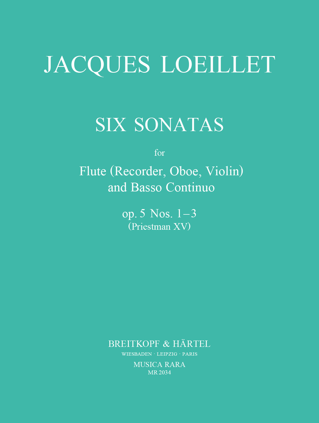 Jacques Loeillet - 6 Sonaten op. 5 - Cover