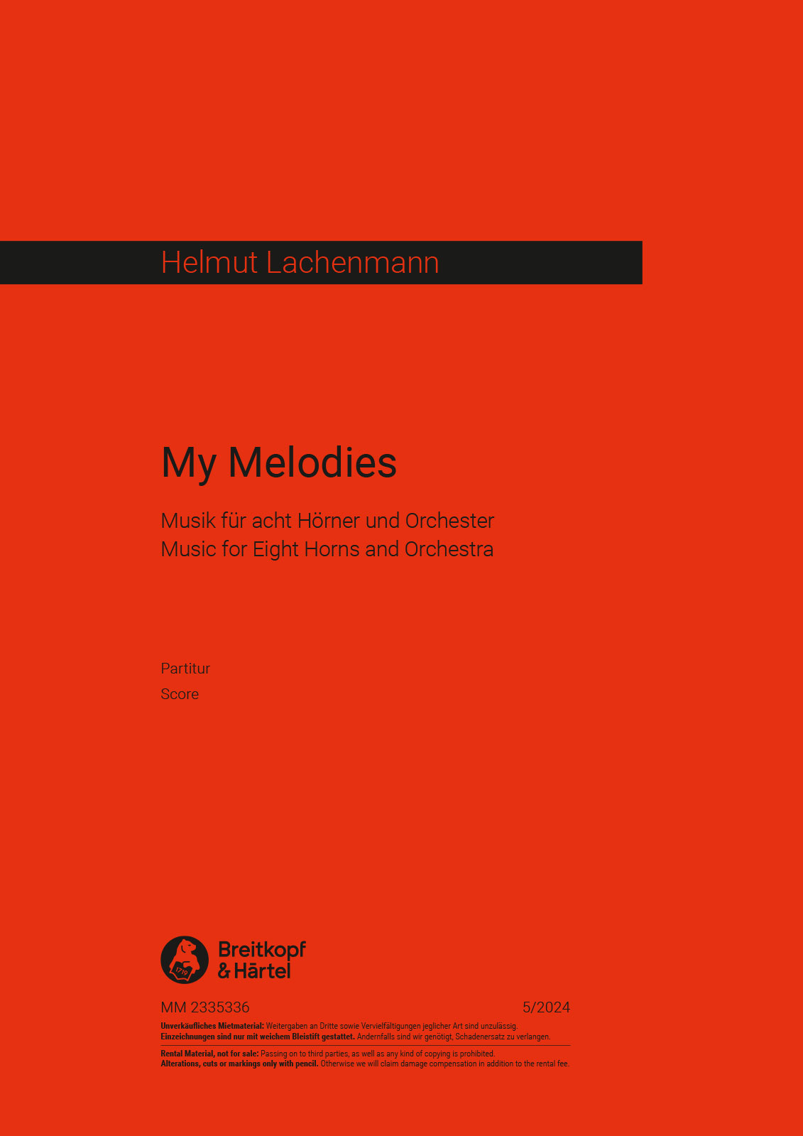 Helmut Lachenmann - My Melodies - Cover