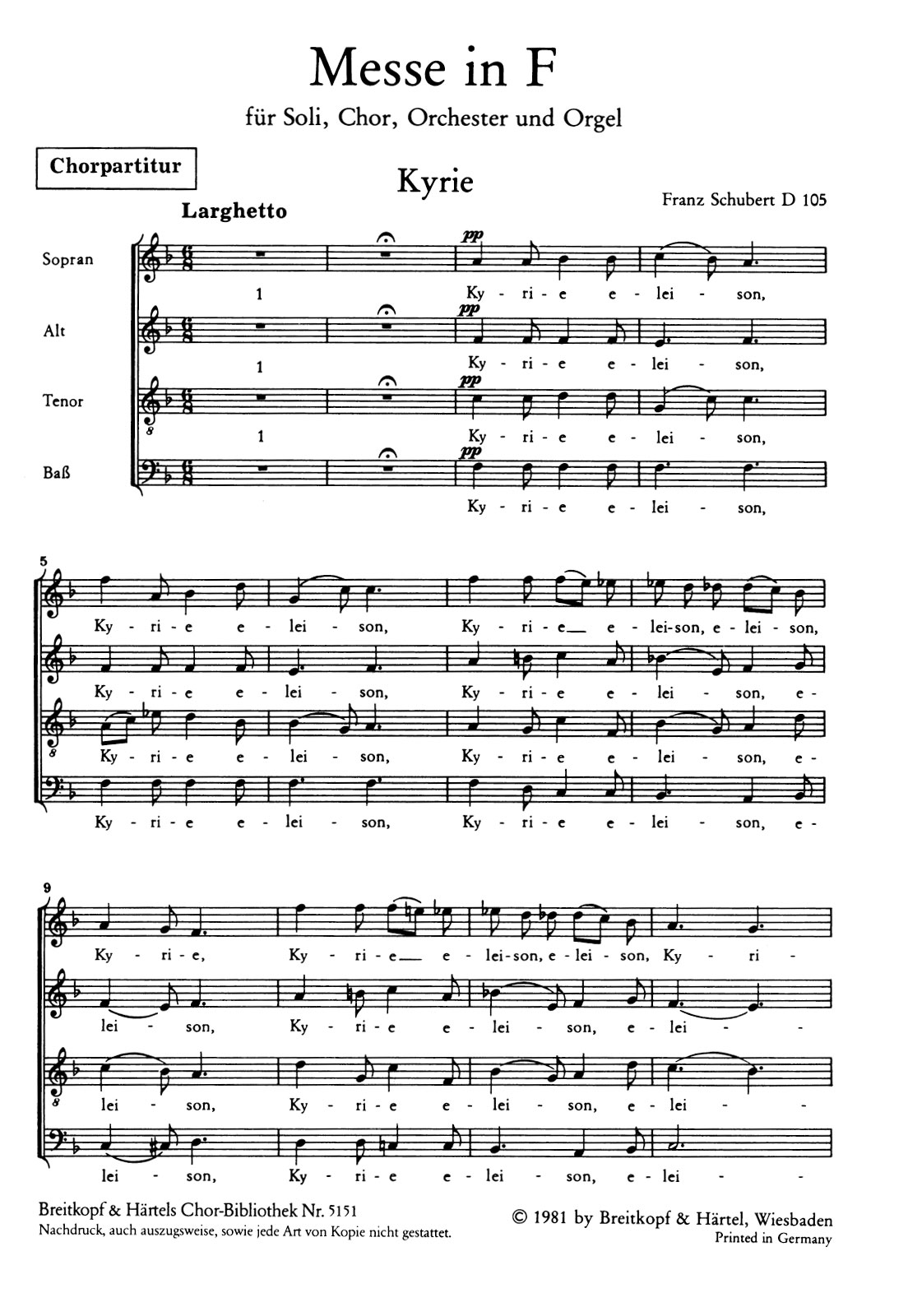 ChB 5151 - Messe F-dur D 105 - Cover
