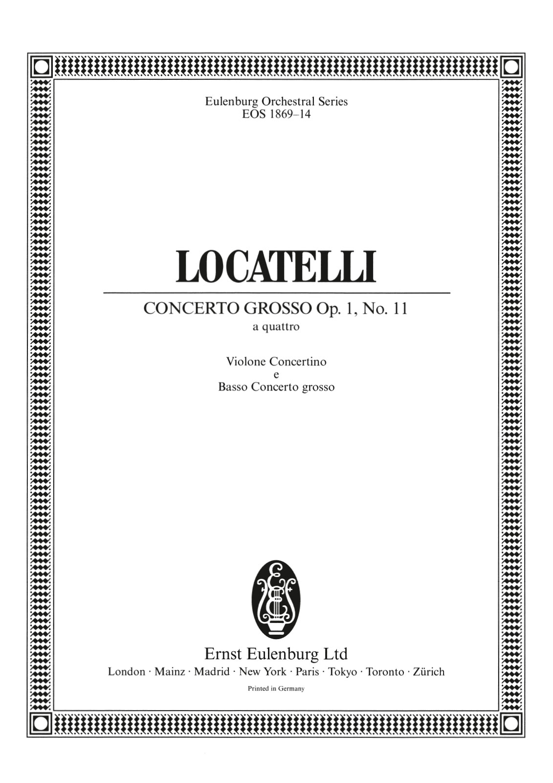 EOS 1869-26 - Concerto grosso “a quattro” in C minor Op. 1/11 - Cover