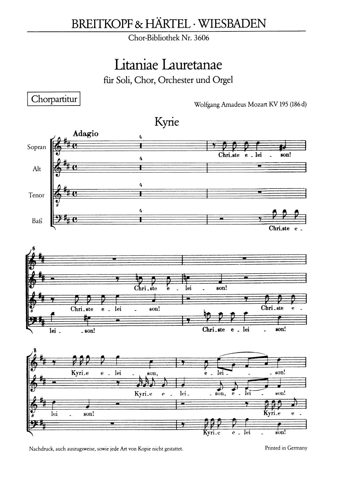 ChB 3606 - Litaniae Lauretanae K. 195 (186d) - Cover