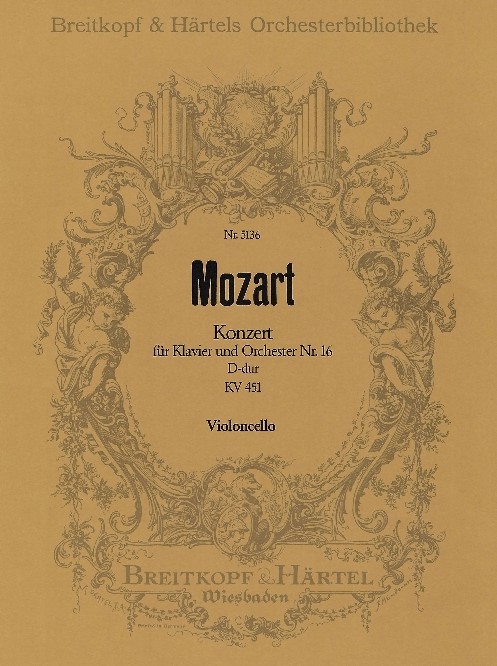 OB 5136-23 - Piano Concerto [No. 16] in D major K. 451 - Cover