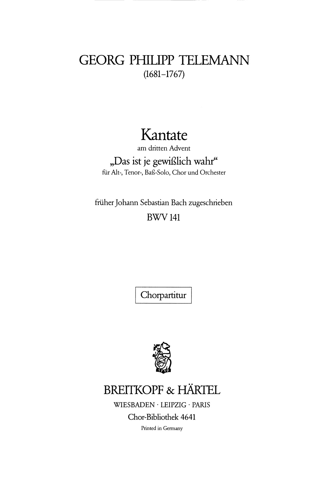 ChB 4641 - „Das ist je gewisslich wahr“ - Cover