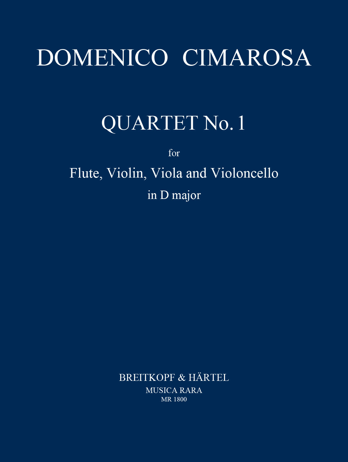 MR 1800D - Quartett Nr. 1 in D-dur - Cover