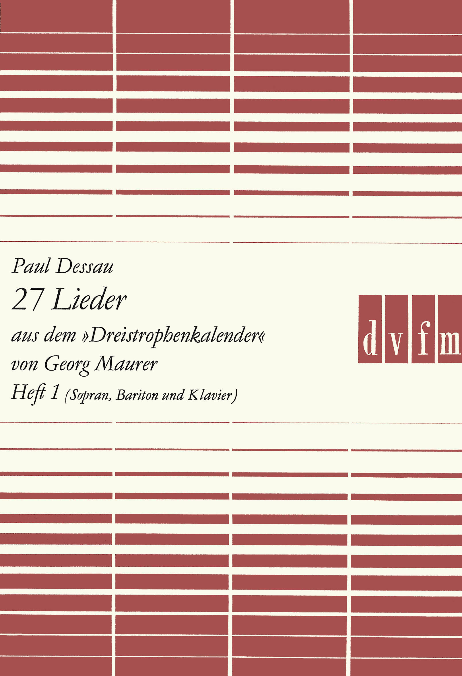 Paul Dessau - 27 Lieder aus dem „Dreistrophenkalender“ - Cover