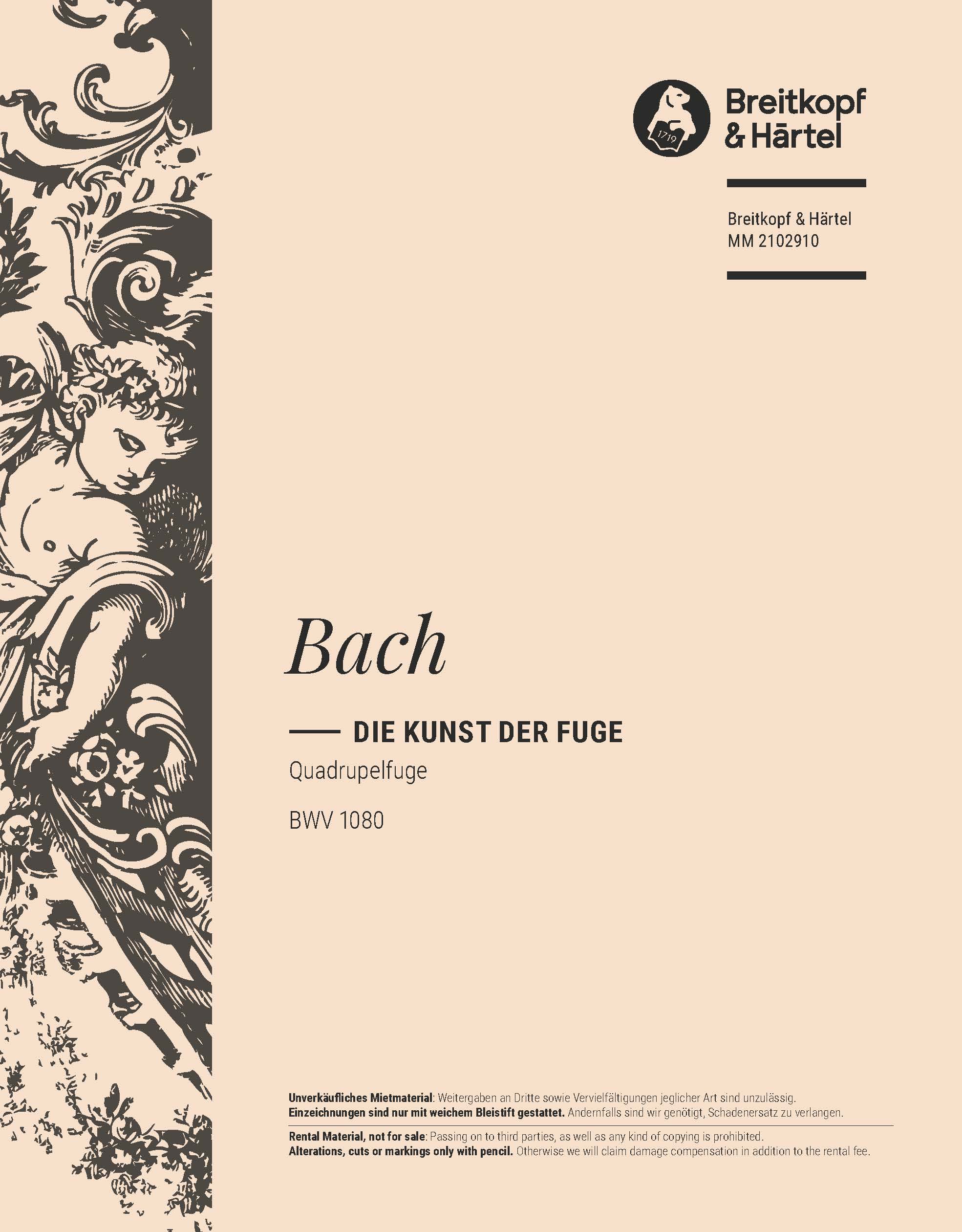 MM 2102910 - Die Kunst der Fuge BWV 1080 - Cover