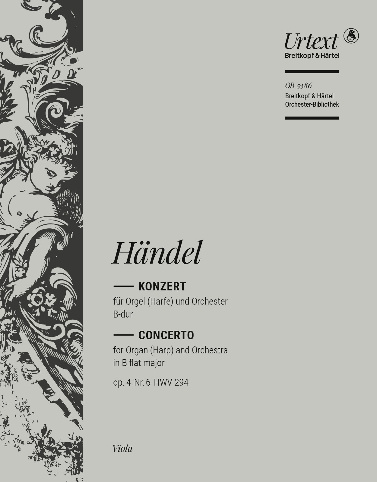 OB 5386-19 - Organ Concerto (No. 6) in B flat major Op. 4/6 HWV 294 - Cover
