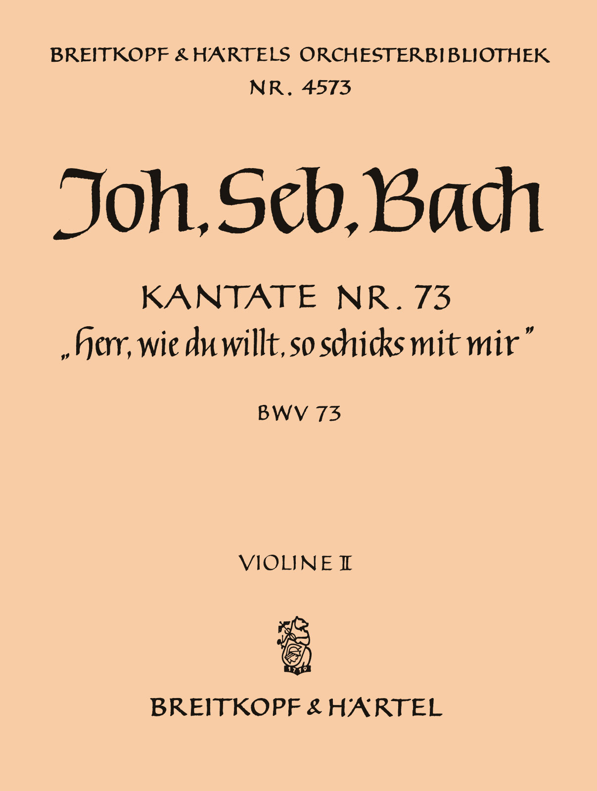 OB 4573-16 - Cantata BWV 73 “Lord, as Thou wilt, do unto me” - Cover