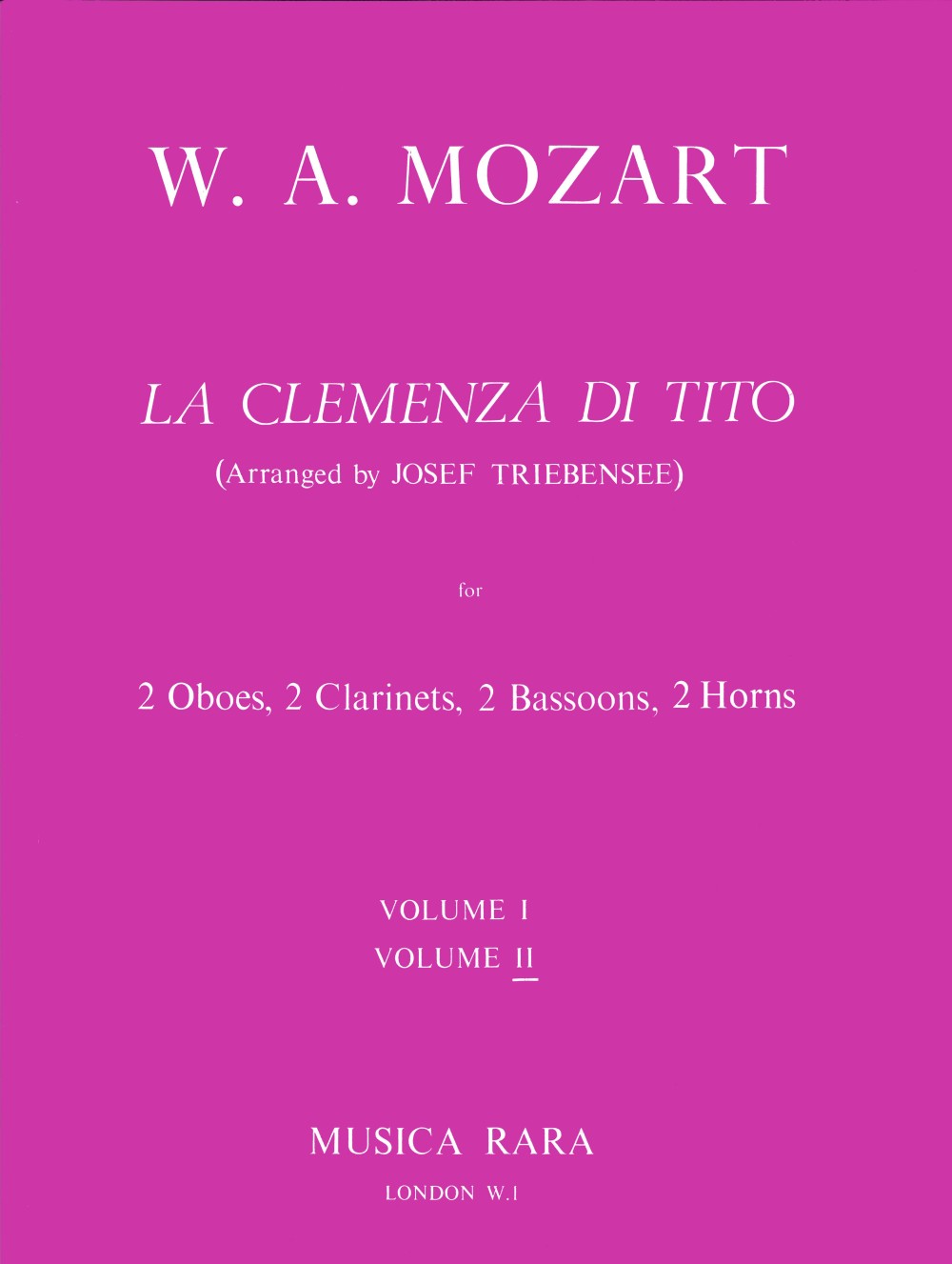 Wolfgang Amadeus Mozart - La Clemenza di Tito KV 621 - Cover