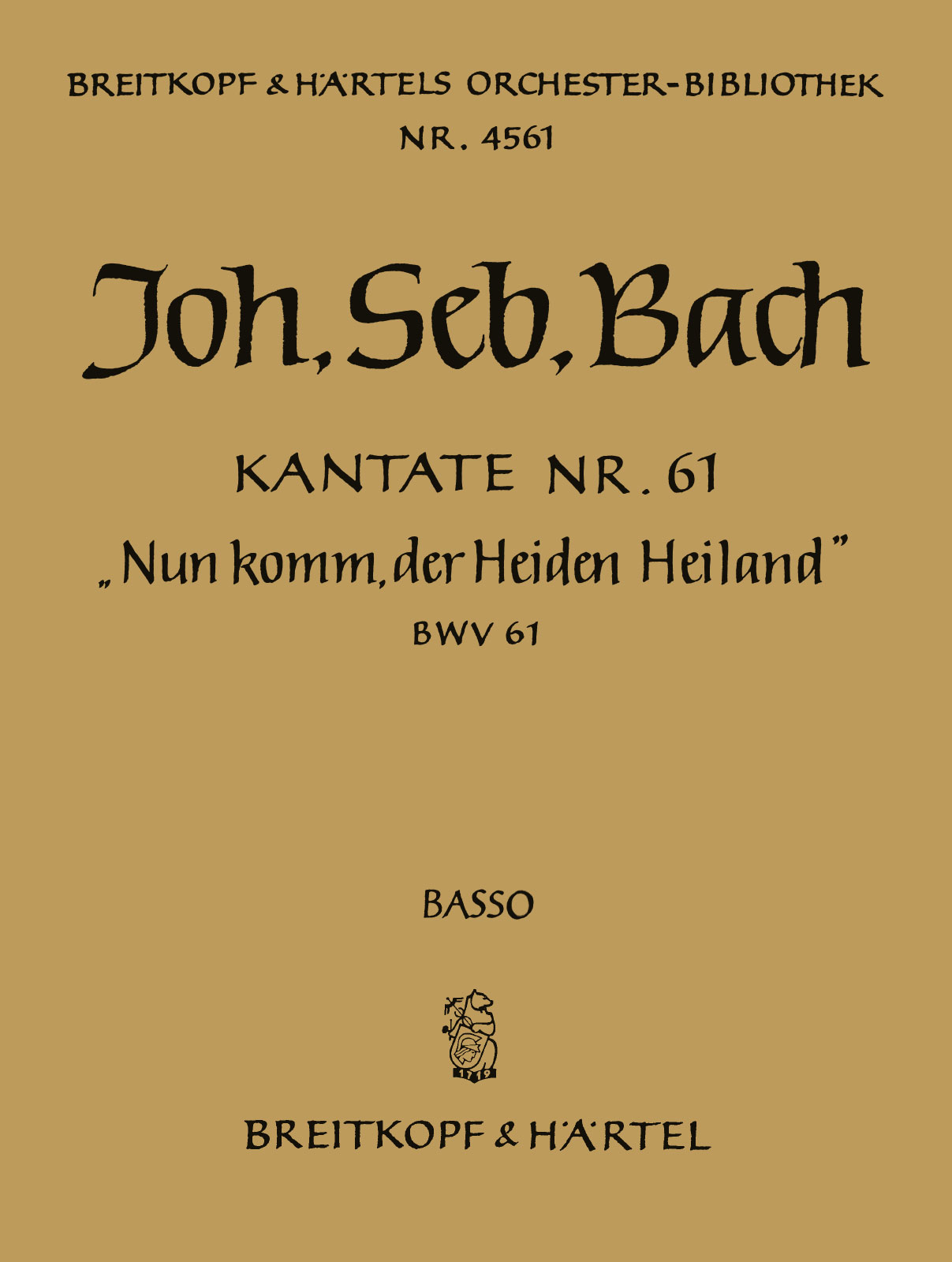 OB 4561-26 - Kantate BWV 61 „Nun komm, der Heiden Heiland“ - Cover