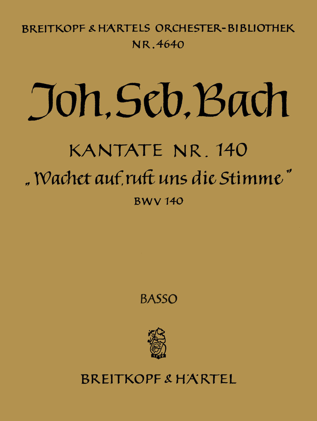 OB 4640-26 - Kantate BWV 140 „Wachet auf, ruft uns die Stimme“ - Cover