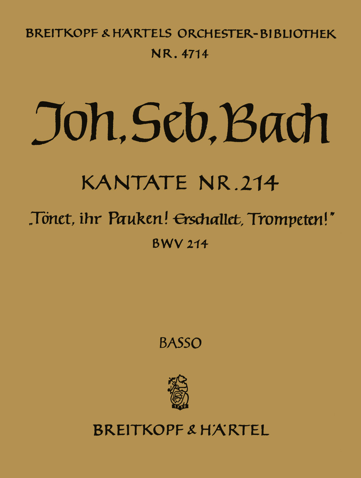 OB 4714-26 - Kantate BWV 214 „Tönet, ihr Pauken! Erschallet, Trompeten!“ - Cover