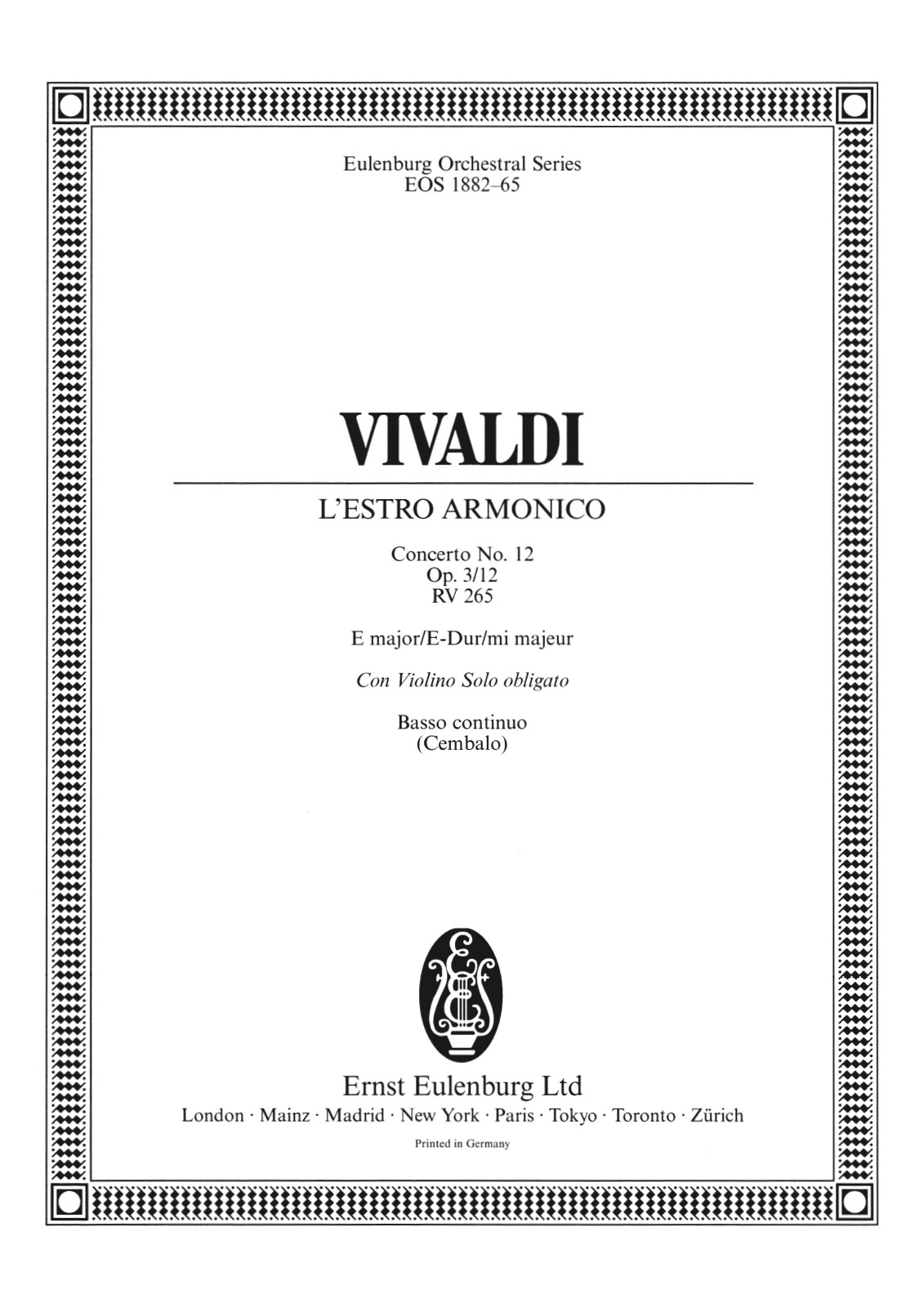 Antonio Vivaldi - L’Estro Armonico op. 3/12 RV 265 - Cover