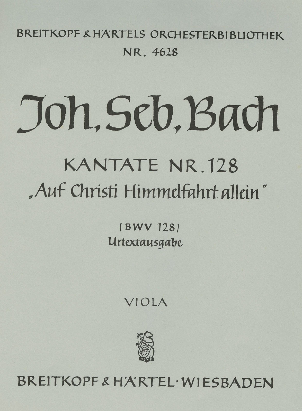 OB 4628-19 - Cantata BWV 128 “On Christ ascended to the skies” - Cover