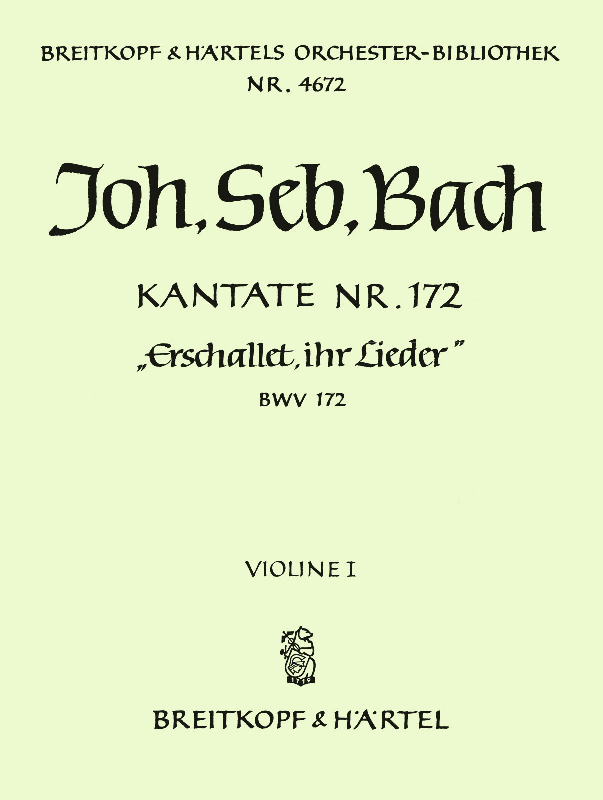 OB 4672-15 - Cantata BWV 172 “Sing praises! Your voices” - Cover