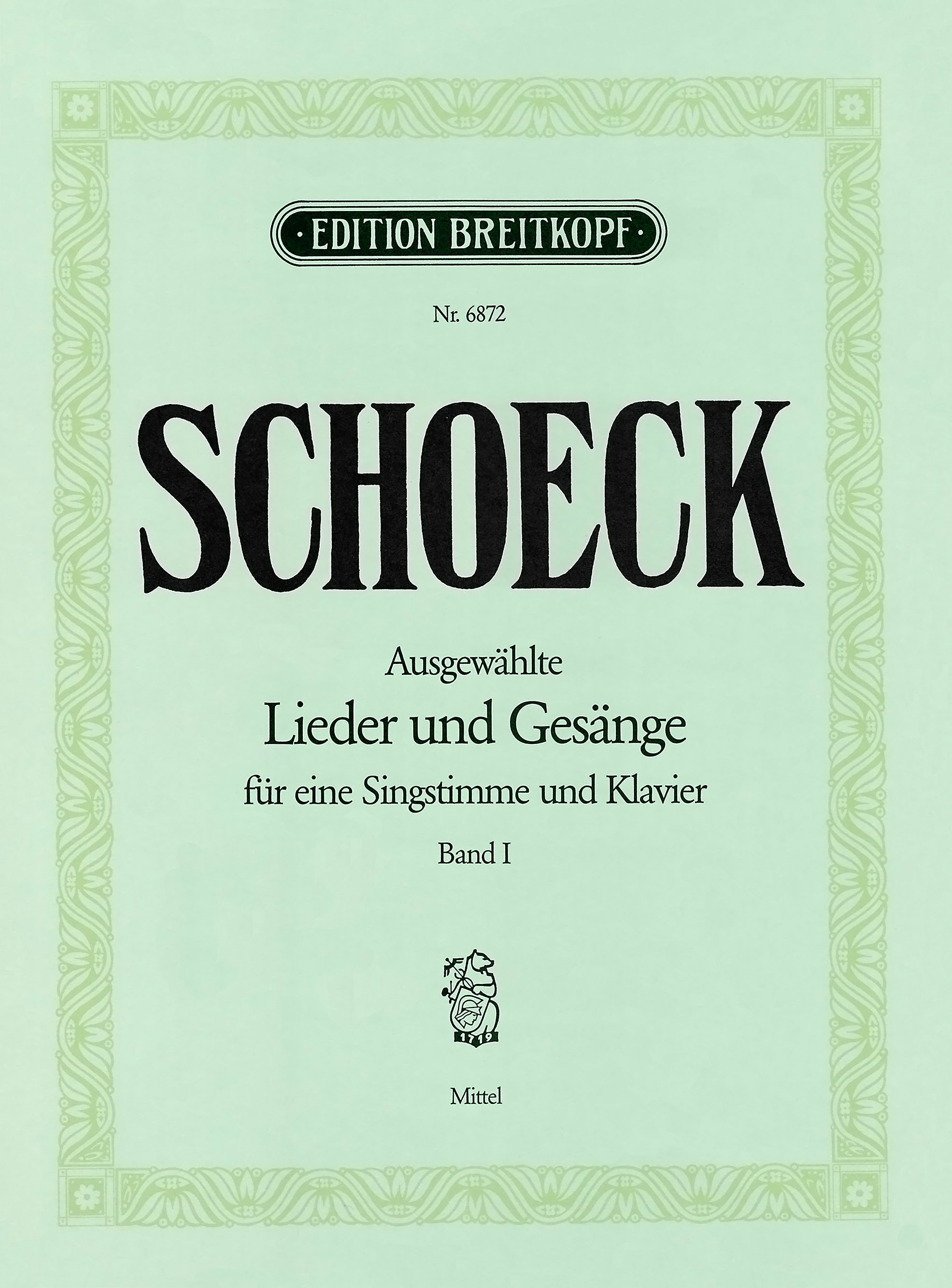 EB 6872 - Othmar Schoeck - Selected Lieder and Songs - Cover