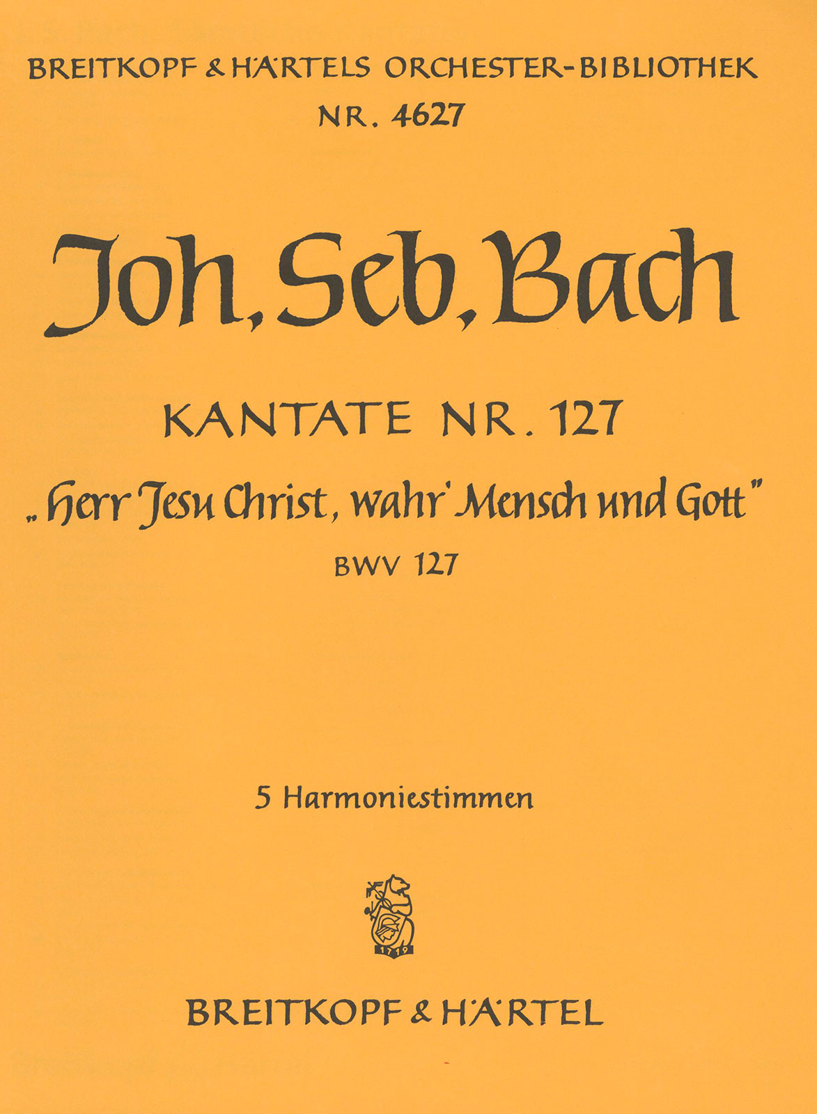 OB 4627-30 - Cantata BWV 127 “Lord Jesu, Who as Man wast born” - Cover