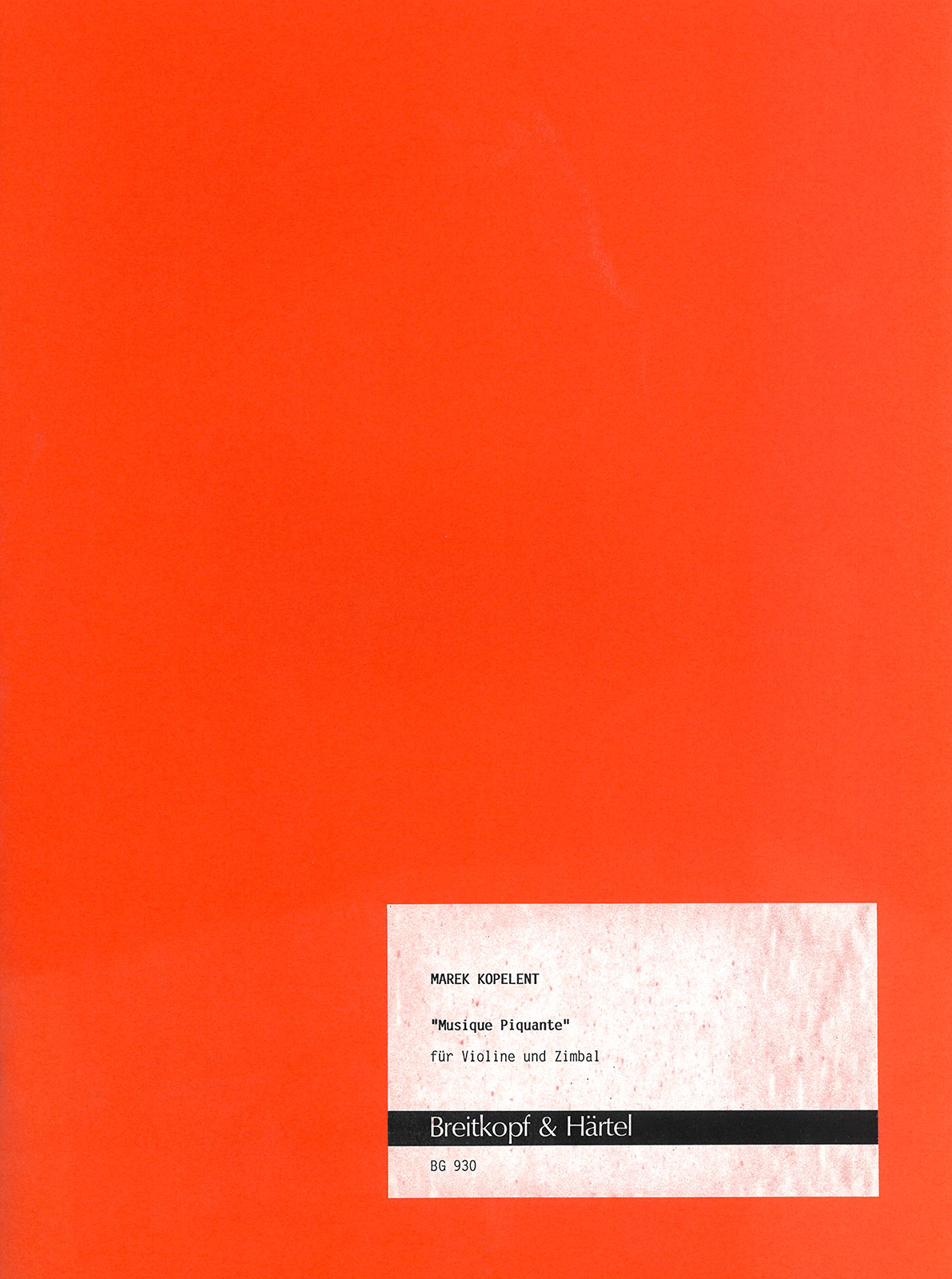 Marek Kopelent - Musique piquante - Cover