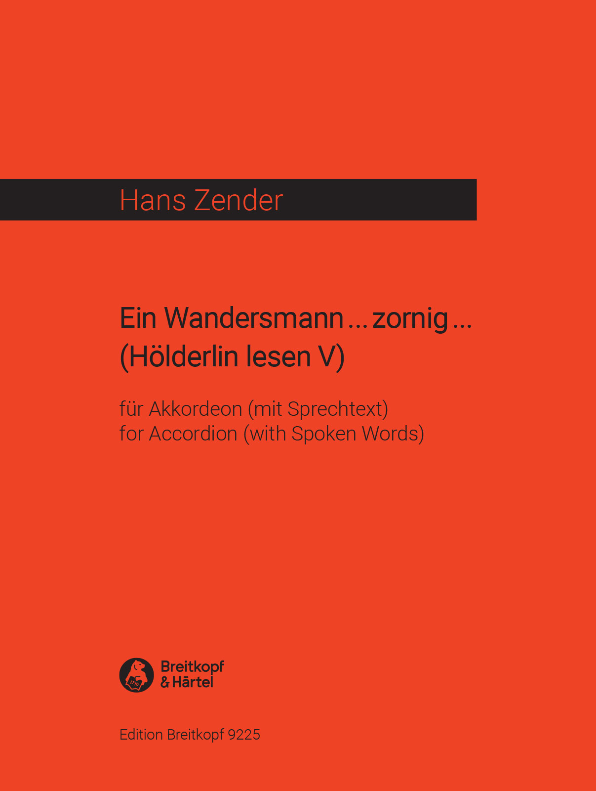 Hans Zender - Ein Wandersmann … zornig - Cover