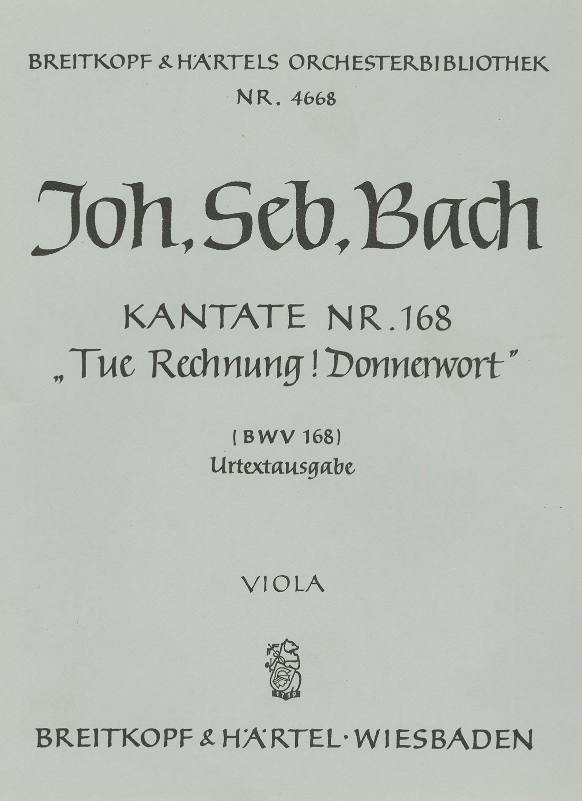 OB 4668-19 - Cantata BWV 168 “Tue Rechnung! Donnerwort” - Cover