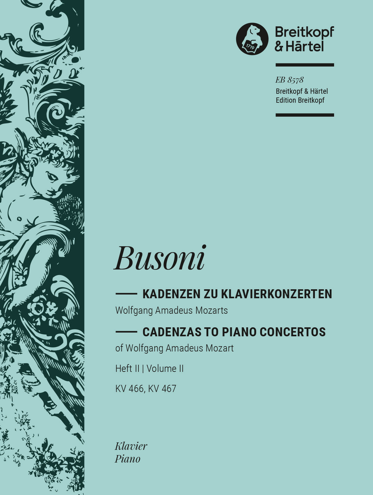 EB 8578D - Kadenzen zu W. A. Mozarts Klavierkonzerten - Cover