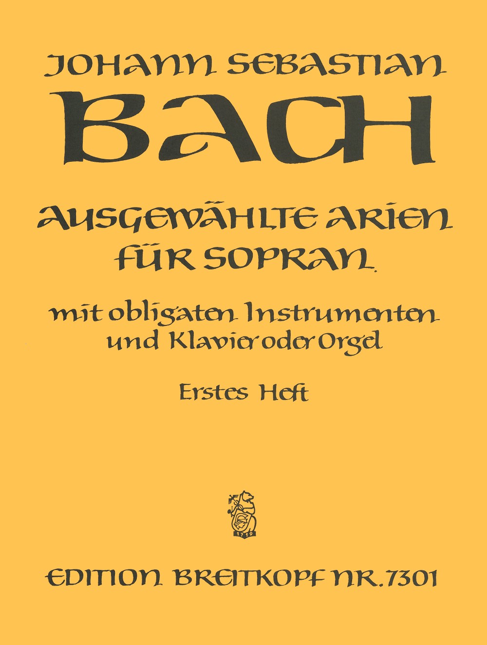 Johann Sebastian Bach - Ausgewählte Arien für Sopran - Cover