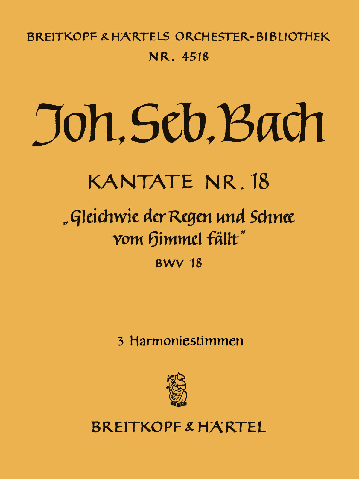 OB 4518-30 - Cantata BWV 18 “For as the rain cometh down” - Cover