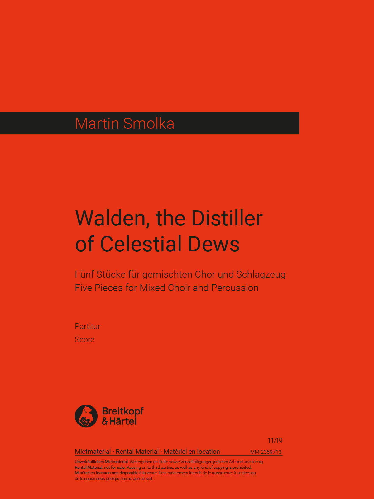 Martin Smolka - Walden, the Distiller of Celestial Dews - Cover