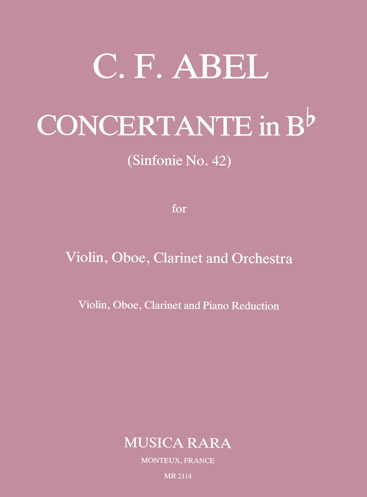 Carl Friedrich Abel - Concertante in B - Cover