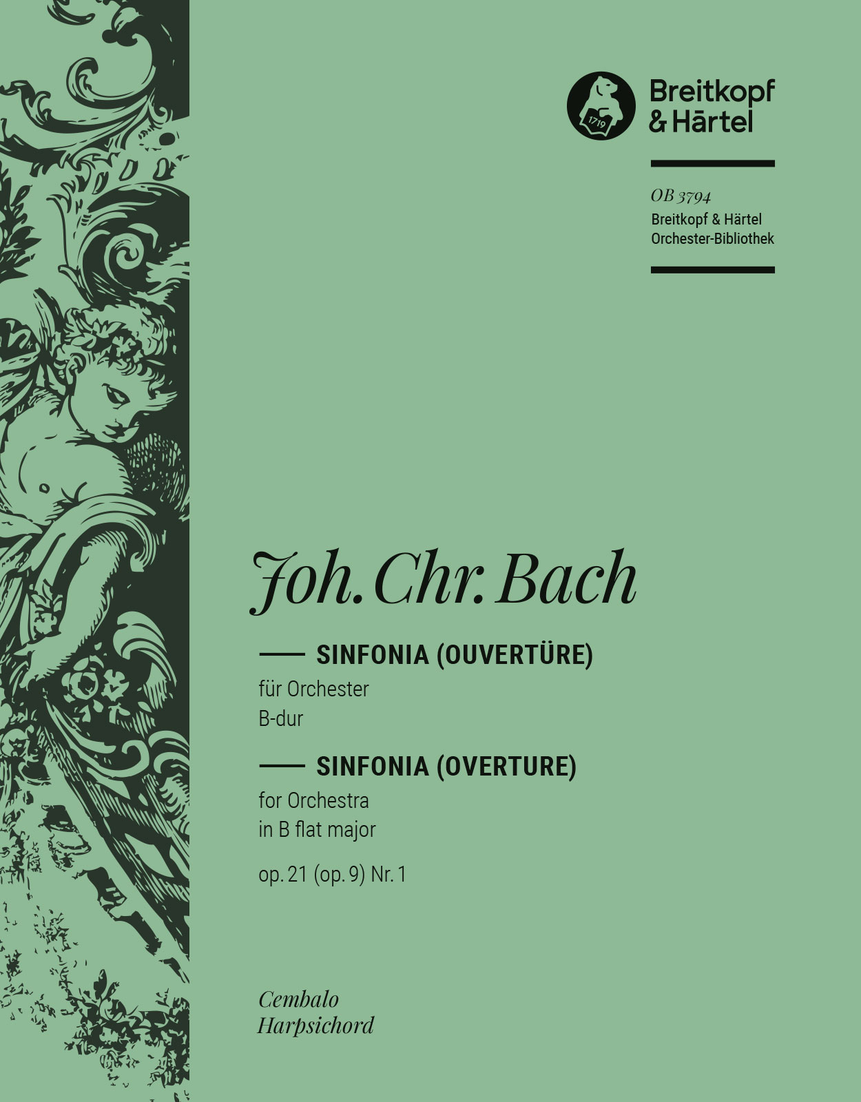 OB 3794-12 - Sinfonia B-dur Op. 9 (Op. 21) Nr. 1 W. C 17b - Cover