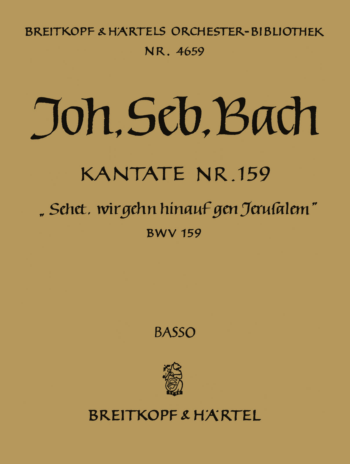 OB 4659-26 - Cantata BWV 159 “Come and let us go up to Jerusalem” - Cover