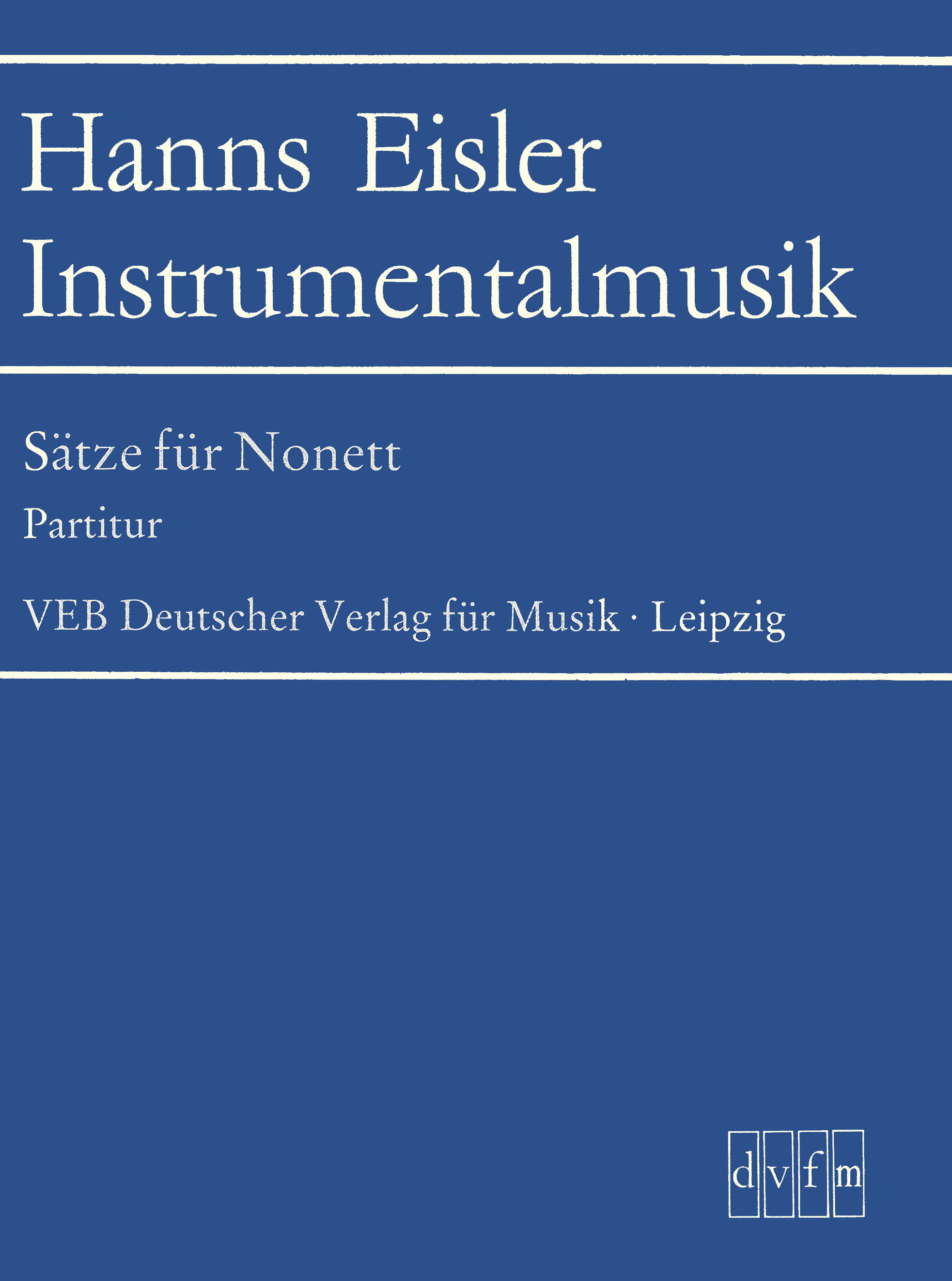 Hanns Eisler - Sätze für Nonett - Cover