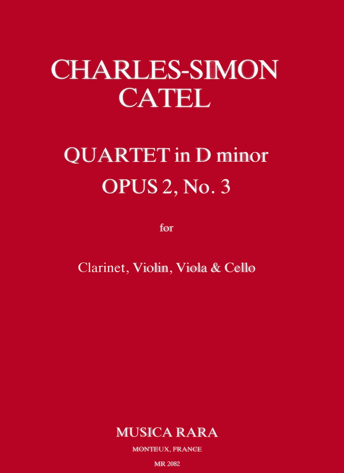 Charles Simon Catel - Quartett in d-moll op. 2 Nr. 3 - Cover